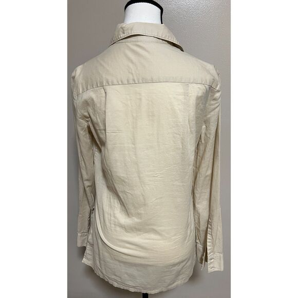 Banana Republic 100% cotton pleated shirt in cream. Size XS. - Picture 3 of 8